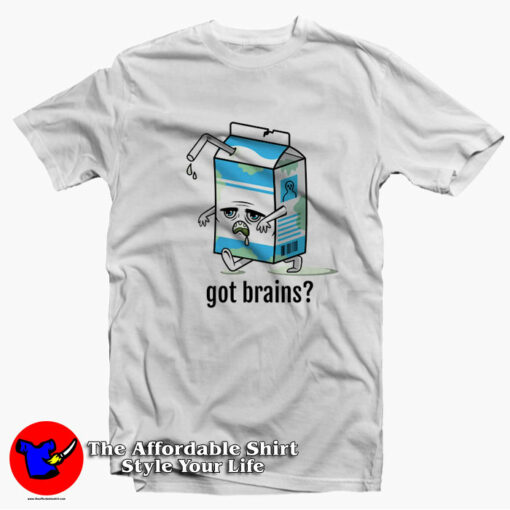 Milk Carton Got Brains Funny Halloween T-Shirt On Sale