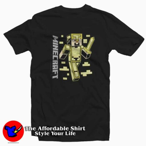 Mojang Minecraft Gold Armor Unisex T-shirt Cheap