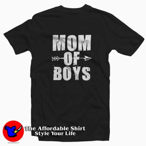 Mom of Boys Cute Motherhood Graphic T-Shirt Cheap