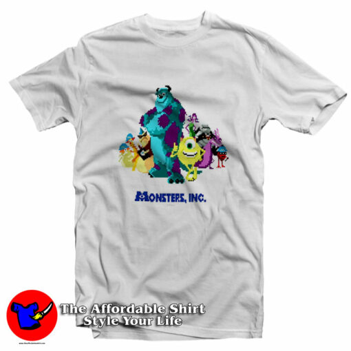 Monsters Inc 8Bit Mike, Sully and The Gang T-Shirt On Sale