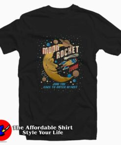 Moon Rocket Vintage Rac Outer Space Unisex T shirt On Sale 1