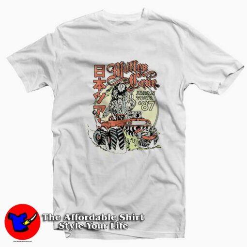 Motley Crue Japan Tour 1987 Vintage Retro T-shirt On Sale