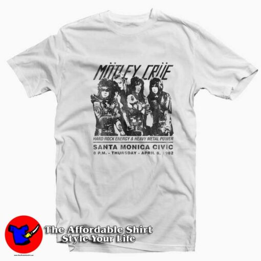 Motley Crue Santa Monica Civic Auditorium T-shirt On Sale