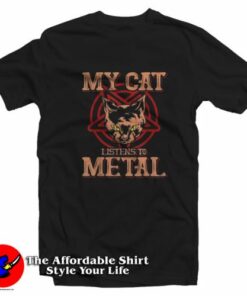 My Cat Listens To Metal Dark Rock Death Metal T Shirt On Sale 2