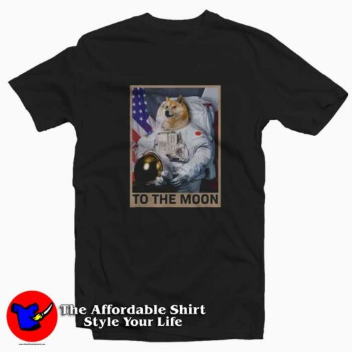 New Dogecoin Astronaut To the Moon Unisex T-shirt On Sale