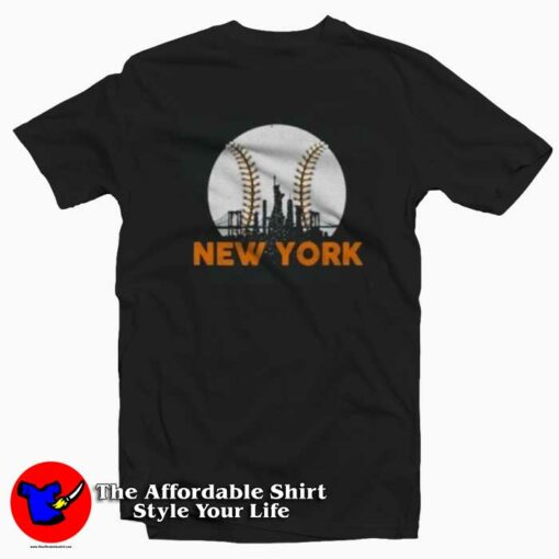 New York Skyline Baseball Lover Vintage T-shirt On Sale