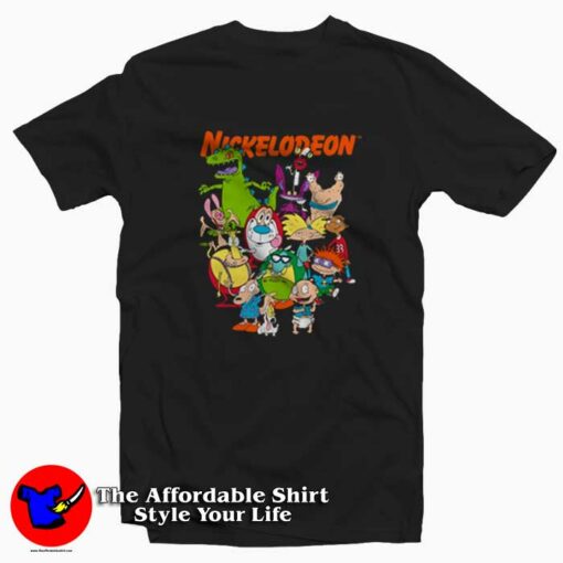 Nickelodeon Group Characters Retro 90s T-shirt On Sale