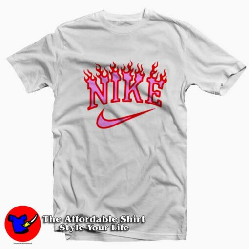 Nike Logo Valentine Pink Fire Unisex T-shirt On Sale