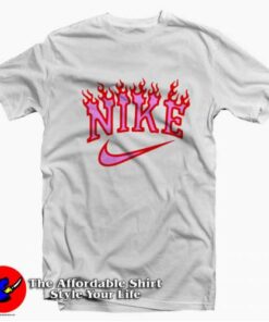 Nike Logo Valentine Pink Fire Unisex T-shirt On Sale Nike Logo Valentine Pink Fire Unisex T-shirt On Sale