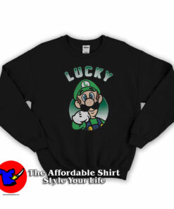 Nintendo Super Mario Lucky Luigi Unisex Sweatshirt On Sale 1