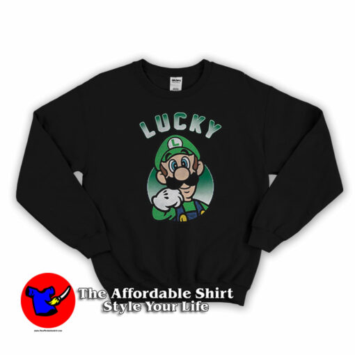 Nintendo Super Mario Lucky Luigi Unisex Sweatshirt On Sale