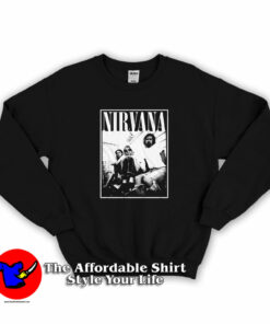 Nirvana Kurt Cobain Dave Grohl Group Photo Sweatshirt On Sale 1