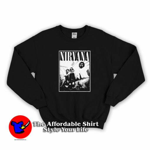 Nirvana Kurt Cobain Dave Grohl Group Photo Sweatshirt On Sale