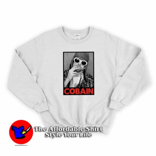 Nirvana Kurt Cobain Smoking Portrait Sweatshirt On Sale