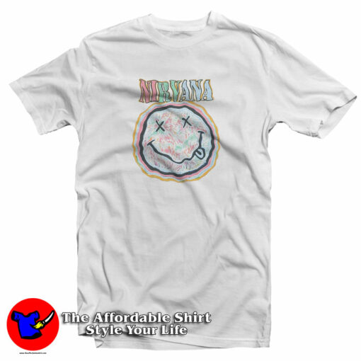 Nirvana Pastel Colored Smile Logo Boyfriend T-Shirt