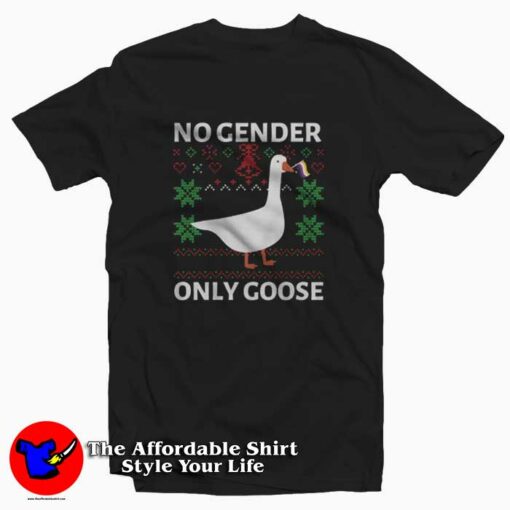 No Gender Only Goose Nonbinary Christmas T-Shirt On Sale