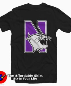 Northwestern Cat Against Wildcats Graphic T Shirt On Sale 1