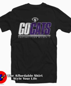 Northwestern Wildcats Go Cats Graphic T-Shirt On Sale