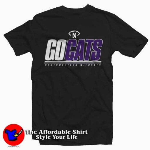 Northwestern Wildcats Go Cats Graphic T-Shirt On Sale