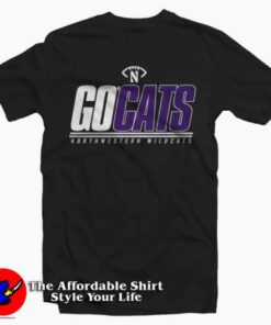 Northwestern Wildcats Go Cats Graphic T-Shirt On Sale