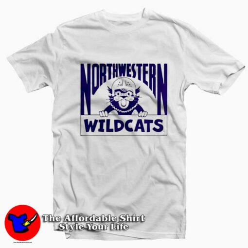 Northwestern Wildcats Vintage Football Mascot T-Shirt On Sale