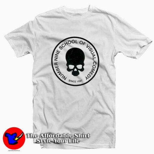 Number Nine School Of Visual Comedy Skull Skeleton T-Shirt On Sale