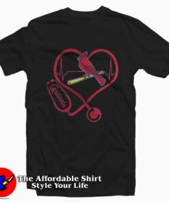 Nurse Saint Louis Cardinals Heart Graphic T Shirt On Sale 1