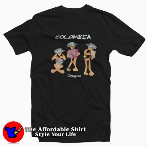 Nwot Colombia Cartagena Music Players Funny T-shirt On Sale