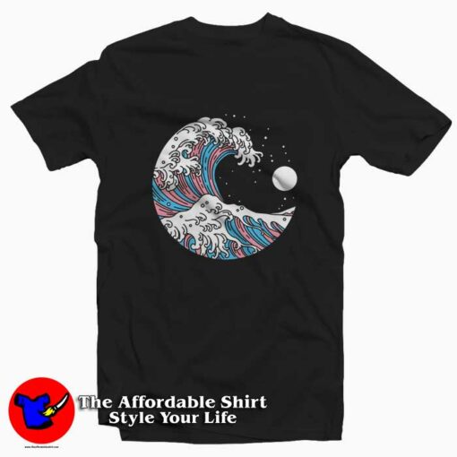 Ocean Waves Japanese Transgender Graphic T-Shirt On Sale