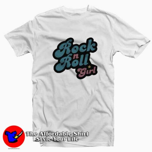 Official Rock n Roll Girl  White Unisex T-shirt On Sale