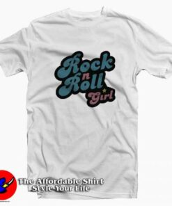 Official Rock n Roll Girl  White Unisex T-shirt On Sale Official Rock n Roll Girl  White Unisex T-shirt On Sale