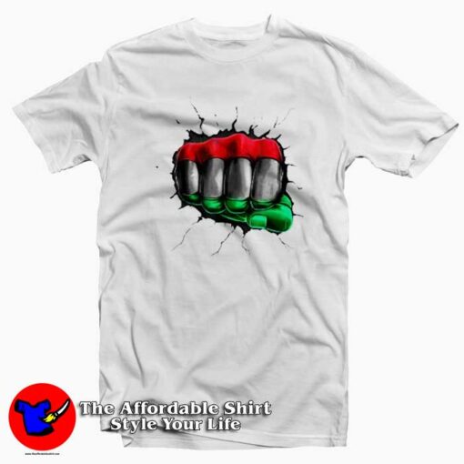 Pan African UNIA Flag Fist Unisex T-Shirt On Sale