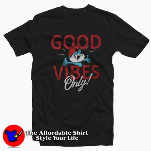 Papa Smurf Good Vibes Cartoon Vintage T-shirt On Sale