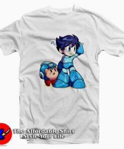 Parody Kirby x Megaboy Rockman Cute Unisex T-Shirt On Sale Parody Kirby x Megaboy Rockman Cute Unisex T-Shirt On Sale