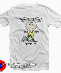 Peanuts Charlie Brown Kanji Unisex T-shirt On Sale Peanuts Charlie Brown Kanji Unisex T-shirt On Sale
