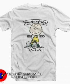 Peanuts Charlie Brown Kanji Unisex T-shirt On Sale Peanuts Charlie Brown Kanji Unisex T-shirt On Sale