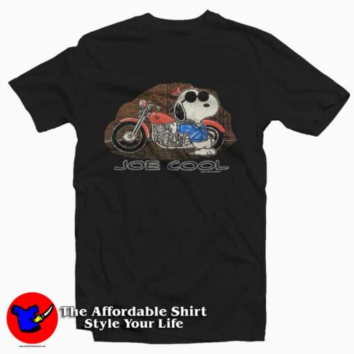 Peanuts Snoopy Joe Cool Harley Flames T-shirt On Sale