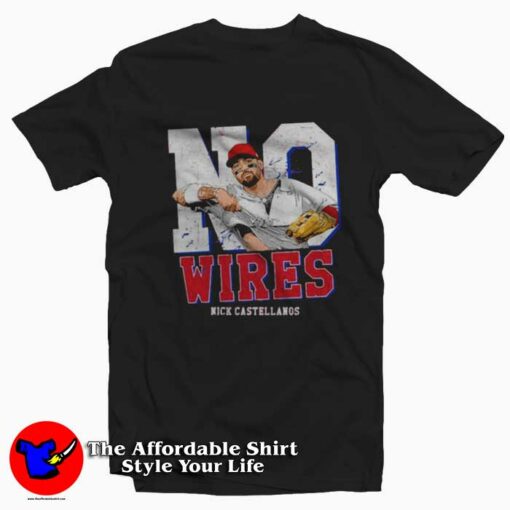 Philadelphia No Wires Nick Castellanos Graphic T-Shirt On Sale