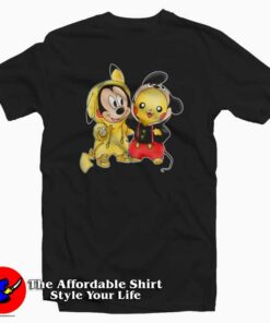 Pikachu Mickey Mouse Cute Unisex T shirt Cheap 1