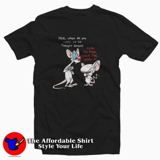 Pinky and Brain Take Over The World T-shirt On Sale