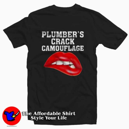 Plumbers Crack Camouflage Graphic T-Shirt On Sale