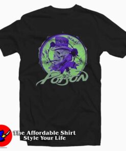 Poison Logo And Glow Skull Graphic Unisex T-Shirt On Sale