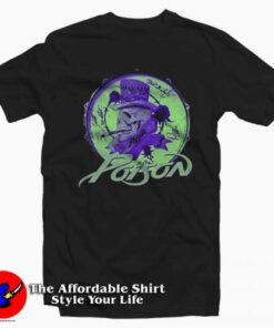 Poison Logo And Glow Skull Graphic Unisex T-Shirt On Sale