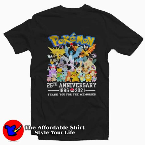 Pokemon 25th Anniversary 1996 – 2021 T-shirt Thank You For The Memories