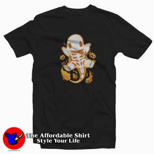 Pokemon Charmander Skeleton Unisex T-shirt On Sale