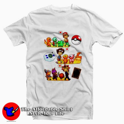 Pokemon Digimon Yugioh Starters Childhood T-Shirt On Sale