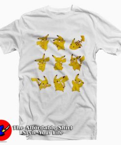 Pokemon Pikachu Poses Graphic Tee Shirt Pokemon Pikachu Poses Graphic Tee Shirt