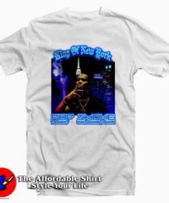 Pop Smoke King of New York White T-shirt Cheap Pop Smoke King of New York White T-shirt Cheap