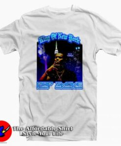 Pop Smoke King of New York White T-shirt Cheap Pop Smoke King of New York White T-shirt Cheap