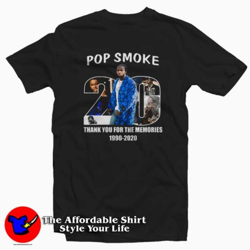 Pop Smoke Thank You For The Memories T-shirt Rip Pop Smoke 1990 2020 On Sale